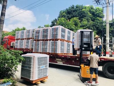 馬來西亞印尼東帝墳客商采購256臺潤東方環保空調冷風機
